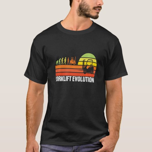 T-shirt Forklift Evolution Funny Forklift Operator Fork Re (Devant)