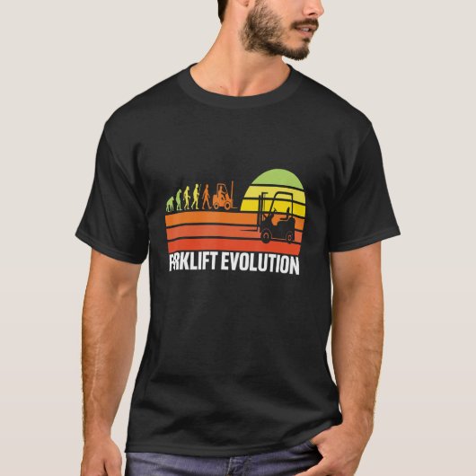 T-shirt Forklift Evolution Funny Forklift Operator Fork Re (Devant)