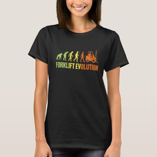 T-shirt Forklift Evolution Funny Forklifter Opérateur Fork (Devant)