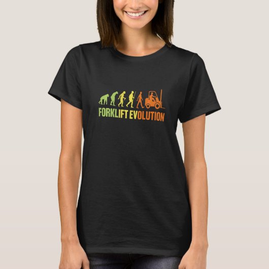 T-shirt Forklift Evolution Funny Forklifter Opérateur Fork (Devant)