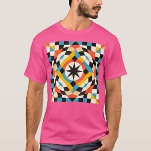 T-shirt Forme circulaire d'illusion optique multicolore av