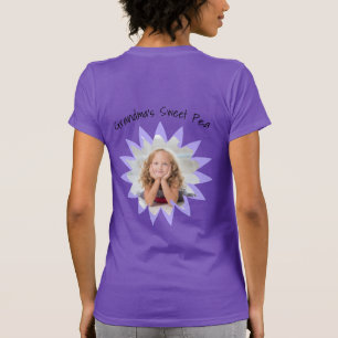 T-shirt Forme de fleurs Photo personnalisée Pastel Purple 