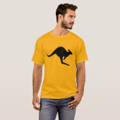 T-shirt Forme de kangourou d'avertissement moderne noir (Devant entier)