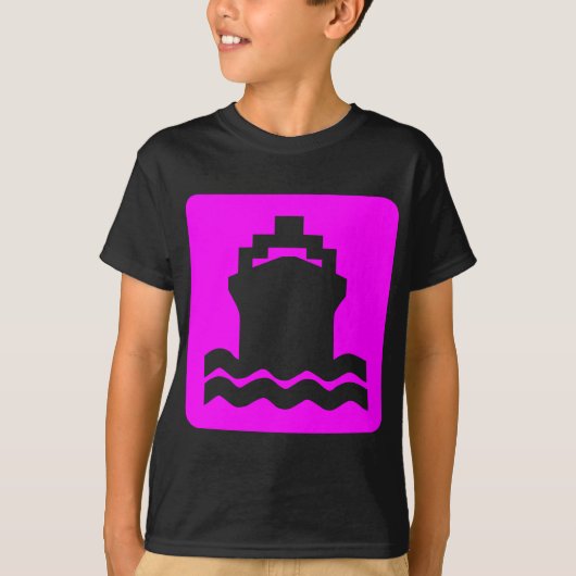 T-shirt Forme de navire - Magenta (Devant)
