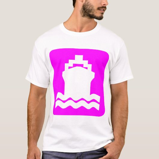 T-shirt Forme de navire - Magenta (Devant)