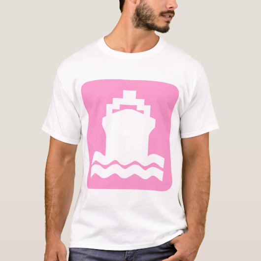 T-shirt Forme de navire - Rose (Devant)