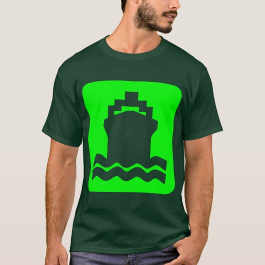 T-shirt Forme de navire - Vert (Devant)