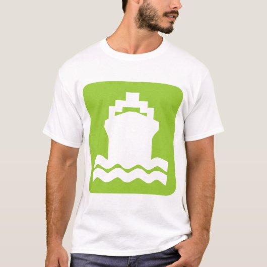 T-shirt Forme de navire - Vert martien (Devant)