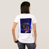 T-shirt Forme de tourbillon Abstrait Bleu orange (Dos entier)