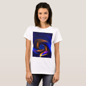 T-shirt Forme de tourbillon Abstrait Bleu orange (Devant entier)