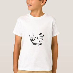 T-shirt Forme des mains - Squelette Mains du coeur
