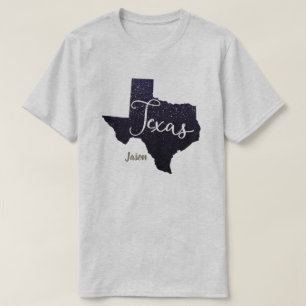 T-shirt Forme d'état des étoiles de nuit Texas