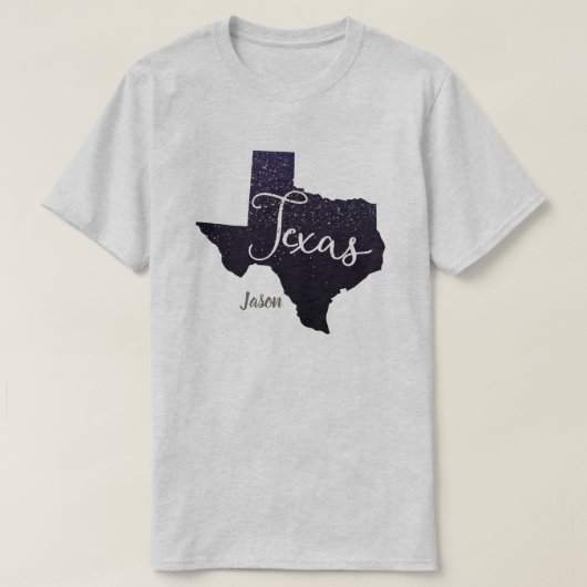 T-shirt Forme d'état des étoiles de nuit Texas (Design devant)