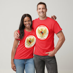 T-shirt Forme du cercle d'emblème national indonésien