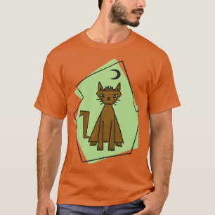 T-shirt Forme géométrique coupé chat avec demi lune noire