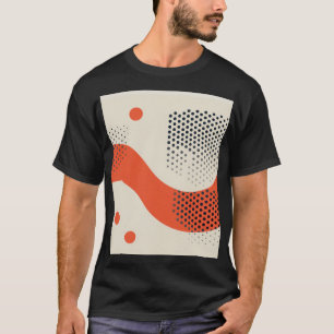 T-shirt Forme orange ondulée avec points noirs
