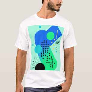 T-shirt Formes bleues et vertes avec points