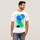 T-shirt Formes bleues et vertes avec points (Devant entier)