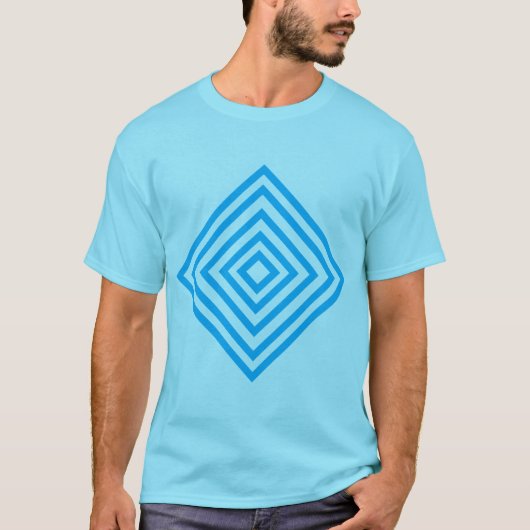T-shirt - Formes de diamant aqua concentriques (Devant)