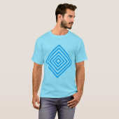 T-shirt - Formes de diamant aqua concentriques (Devant entier)