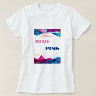 T-shirt Formes de vision rose bleu