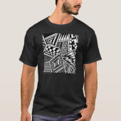 T-shirt Formes géométriques abstraites main motif noir bla (Devant)