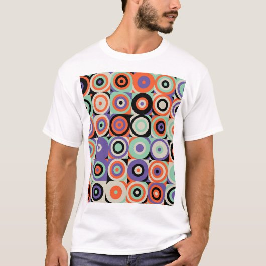 T-shirt Formes géométriques, Conception Vintage Abstraite. (Devant)