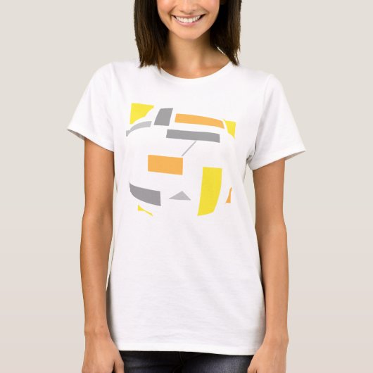 T-shirt Formes géométriques jaunes orange gris ovale Abstr (Devant)