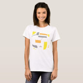 T-shirt Formes géométriques jaunes orange gris ovale Abstr (Devant entier)