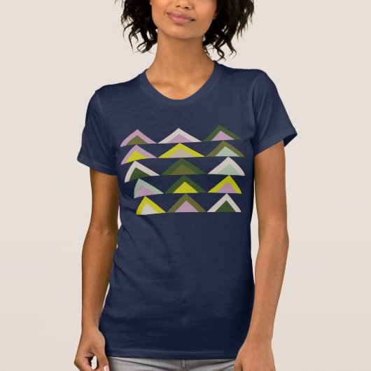 T-shirt Formes géométriques mignonnes en chaux vert et vio (Devant)