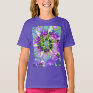 T-shirt Formes rondes en spirale colorées Art fractal abst