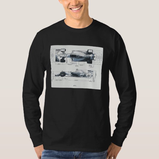 T-shirt Formula Racing Car Blueprint Mechanical Engineerin (Devant)