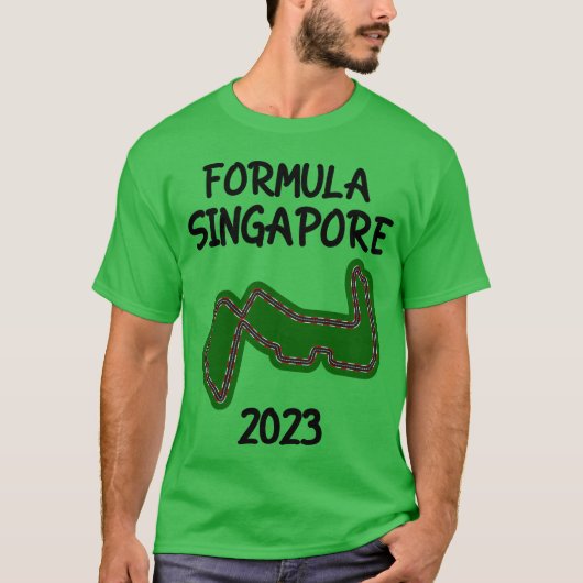 T-shirt Formula Singapore 2023 Racing Circuit Car Map frie (Devant)