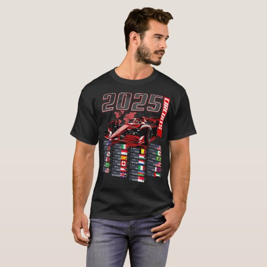 T-shirt Formule 2025 Circuits Formule Annexe 2025 Racing (Devant entier)