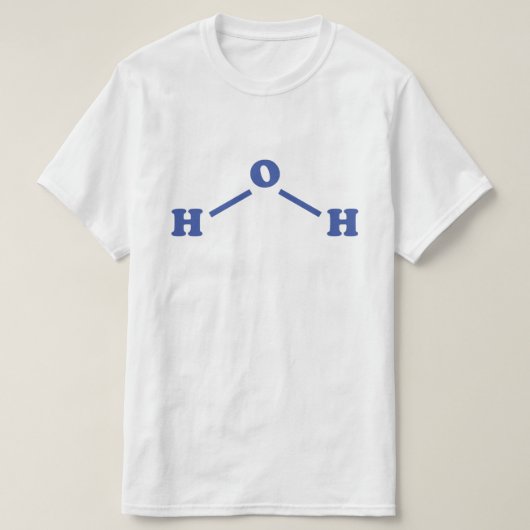 T-shirt Formule chimique moléculaire de l'eau (Design devant)
