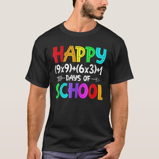 T-shirt Formule Math 100 Jours De L'École Enseignant Math  (Devant)