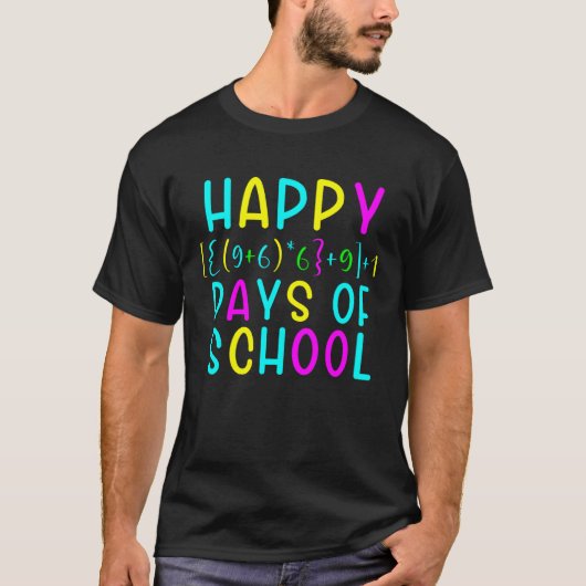 T-shirt Formule Mathématique 100 Jours D'école  Enseignant (Devant)