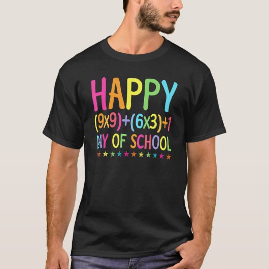 T-shirt Formule Mathématique 100 Jours D'école Enseignant (Devant)