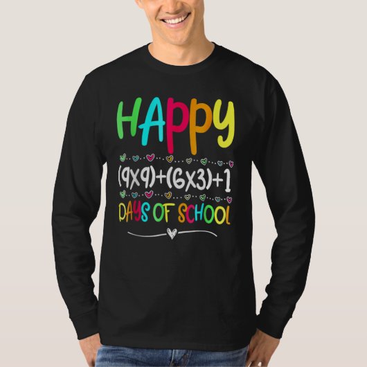 T-shirt Formule Mathématique 100 Jours D'école Enseignant (Devant)