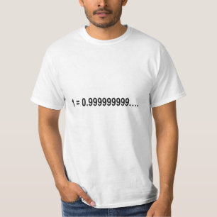 T-shirt Formule mathématique 1 = 0,999999999999....