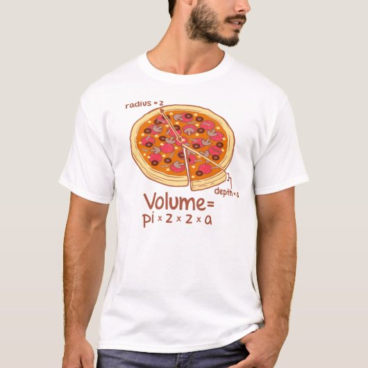 T-shirt Formule mathématique = Pi*z*z*a de volume de pizza (Devant)