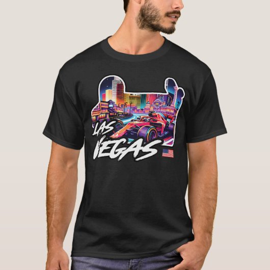 T-shirt Formule Racing Las Vegas Open Wheel Circuit Us (Devant)