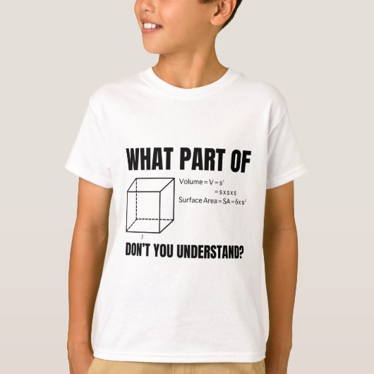 T-shirt Formule Volume D'un Cube ! Drôle De Maths (Devant)