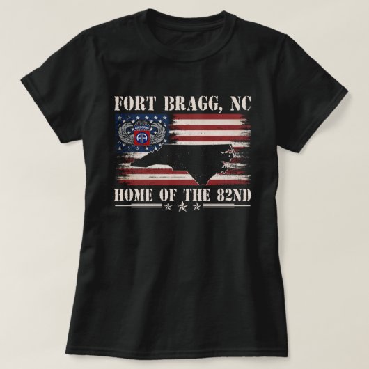 T-shirt Fort Bragg NC Accueil Du 82e Bateau (Design devant)