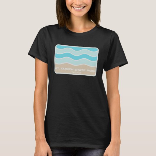 T-shirt Fort Clinch State Park Florida Retro FL Waves Beac (Devant)