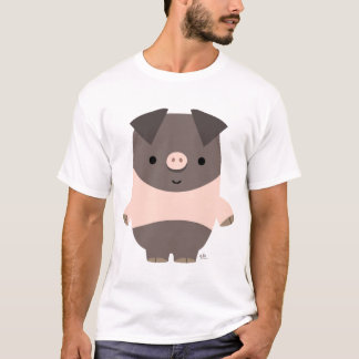 T-shirt fort de coutume de porc de bande dessinée