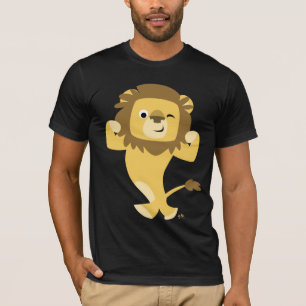 T-shirt fort de lion de bande dessinée