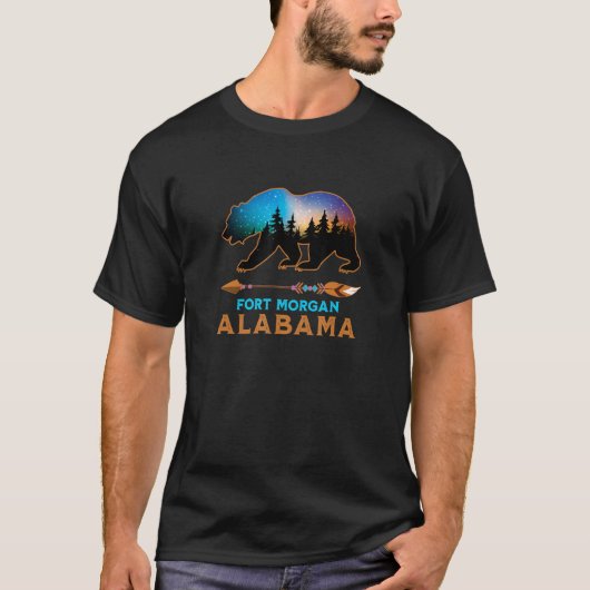 T-shirt Fort Morgan Alabama Us American Black Bear Vacatio (Devant)