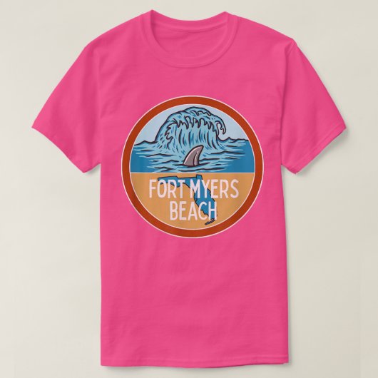 T-shirt Fort Myers Beach Floride FL Ocean Wave Shark Fin V (Design devant)