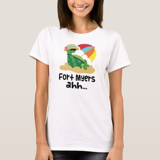 T-shirt Fort Myers (tortue sur la plage) (Devant)